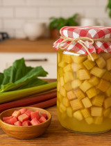 Recept na zaváranie: Rebarborový kompót – sladká odmena zo záhrady